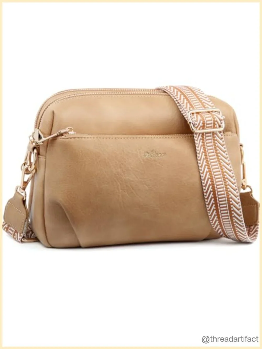 Vegan Leather Crossbody Bag Anti Theft RFID Blocking Multi Pockets Wide